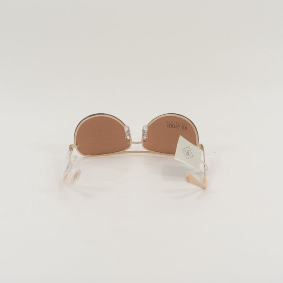 Fossil Unisex Aviator Rose Gold Frames Red Lenses Sunglasses 